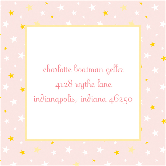 Pink Twinkle Stars Address Labels